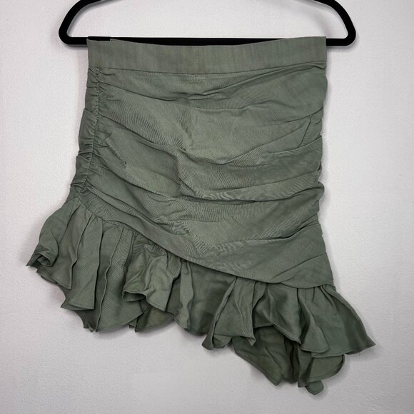 Asymmetrical Ruffle Skirt (Green) - Picture 1 of 4